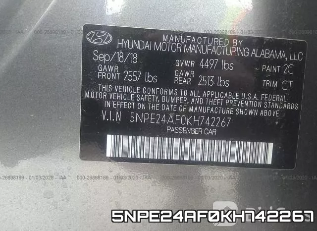 5NPE24AF0KH742267 фото 9
