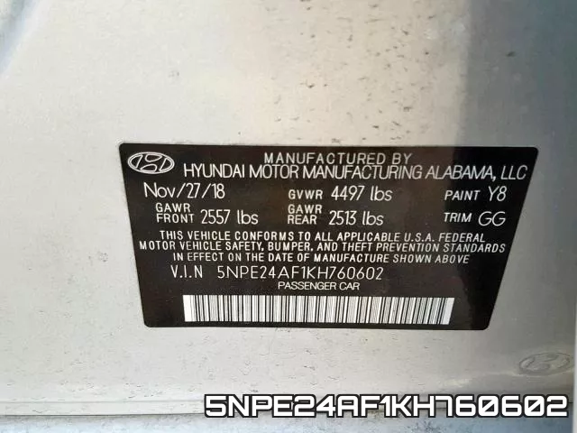 5NPE24AF1KH760602 фото 2