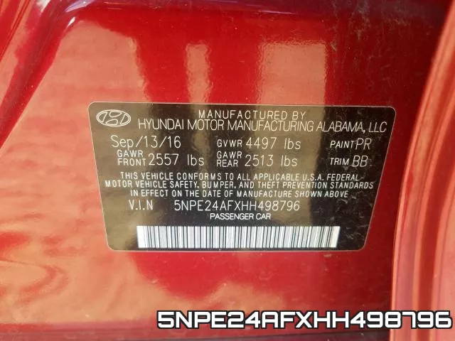 5NPE24AFXHH498796 фото 2