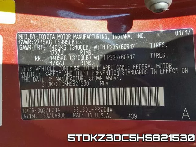 5TDKZ3DC5HS821530 фото 2