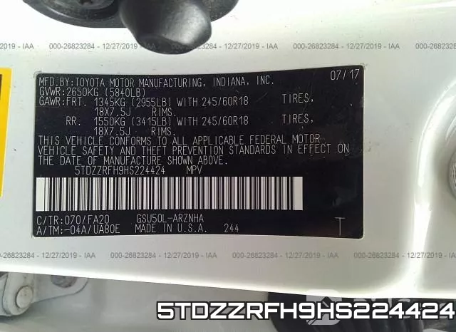 5TDZZRFH9HS224424 фото 8