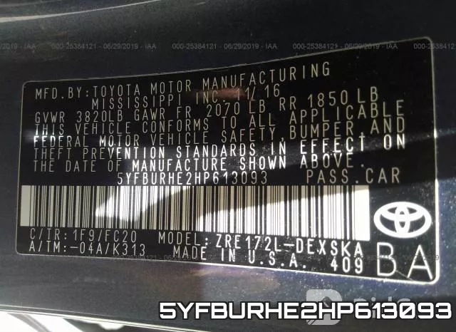 5YFBURHE2HP613093 фото 9