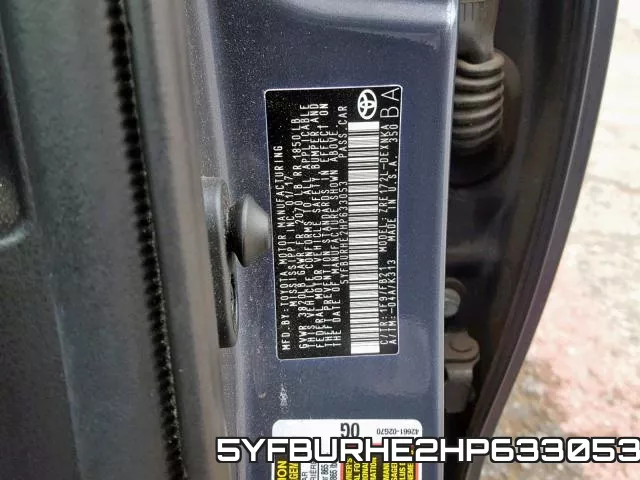 5YFBURHE2HP633053 фото 2