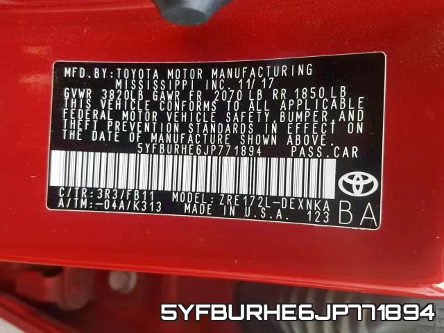 5YFBURHE6JP771894 фото 2