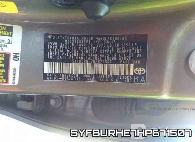 5YFBURHE7HP671507 фото 7