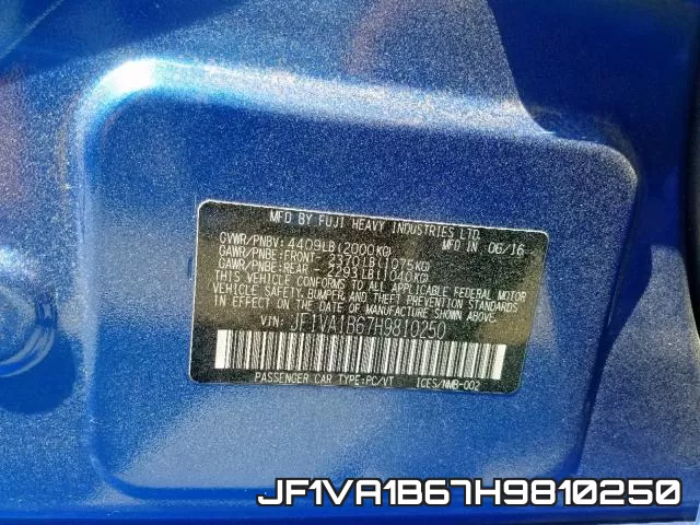 JF1VA1B67H9810250 фото 2