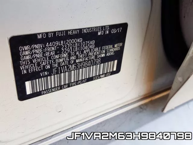 JF1VA2M63H9840798 фото 2