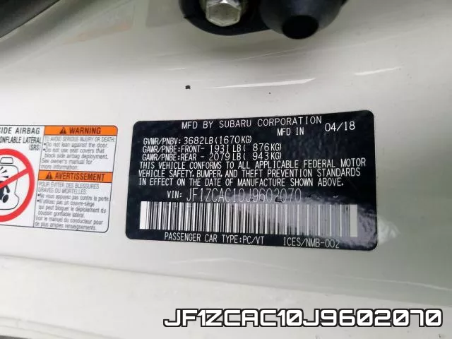 JF1ZCAC10J9602070 фото 2