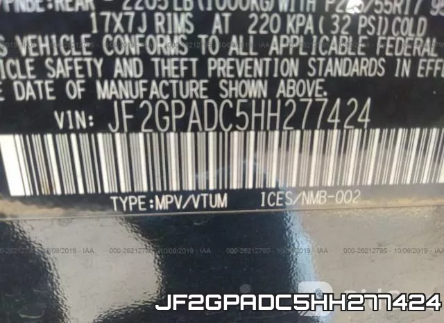 JF2GPADC5HH277424 фото 9