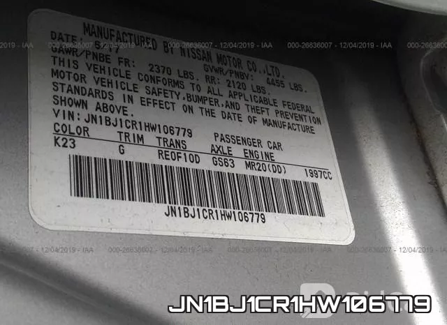 JN1BJ1CR1HW106779 фото 10