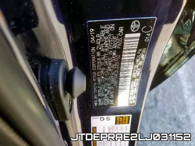 JTDEPRAE2LJ031152 фото 2