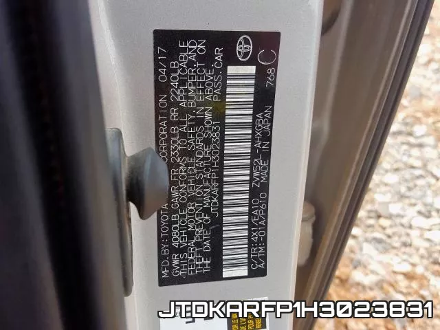 JTDKARFP1H3023831 фото 2