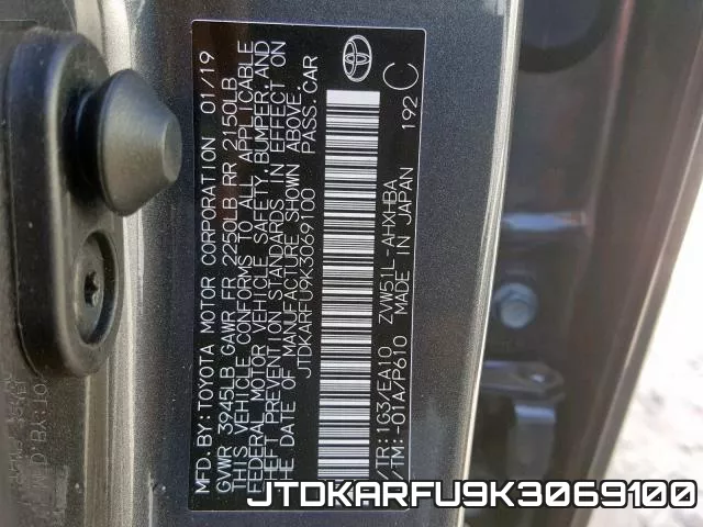 JTDKARFU9K3069100 фото 2
