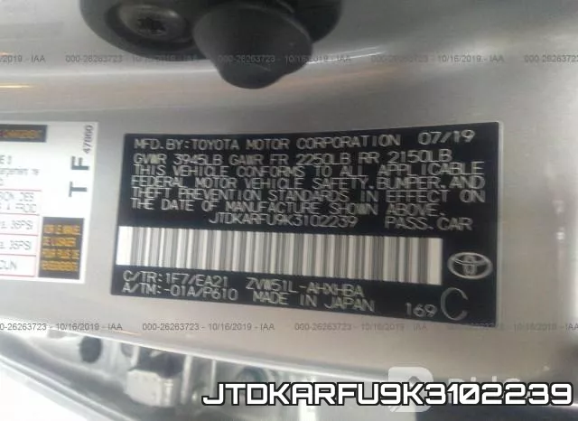 JTDKARFU9K3102239 фото 10