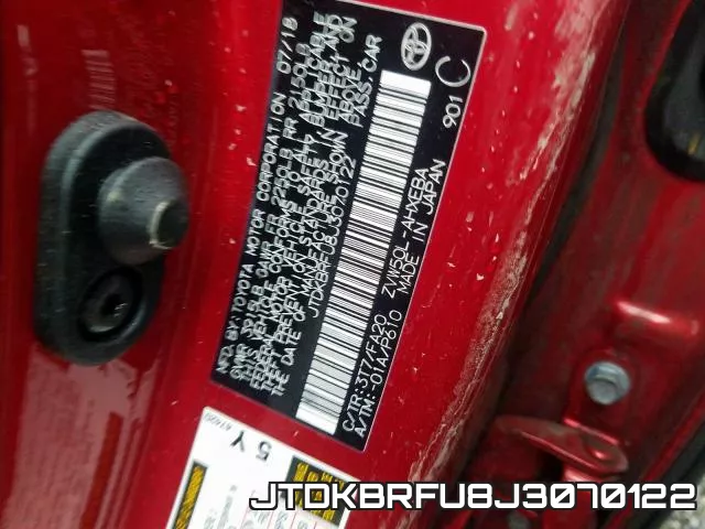 JTDKBRFU8J3070122 фото 2