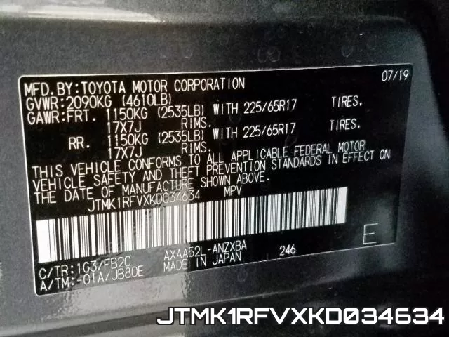 JTMK1RFVXKD034634 фото 2