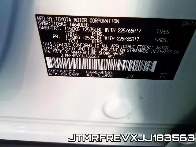 JTMRFREVXJJ183563 фото 2