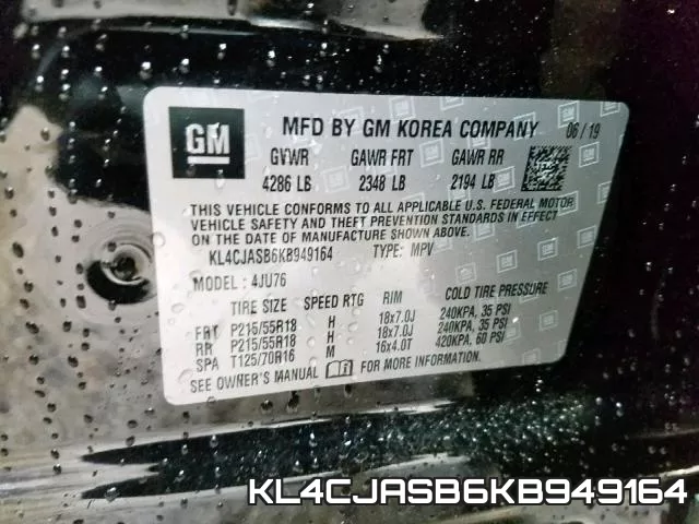 KL4CJASB6KB949164 фото 2