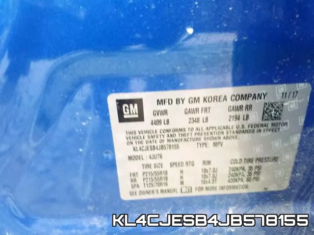 KL4CJESB4JB578155 фото 2