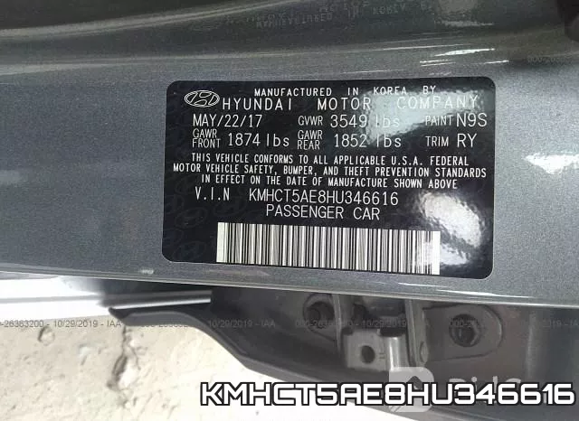 KMHCT5AE8HU346616 фото 6