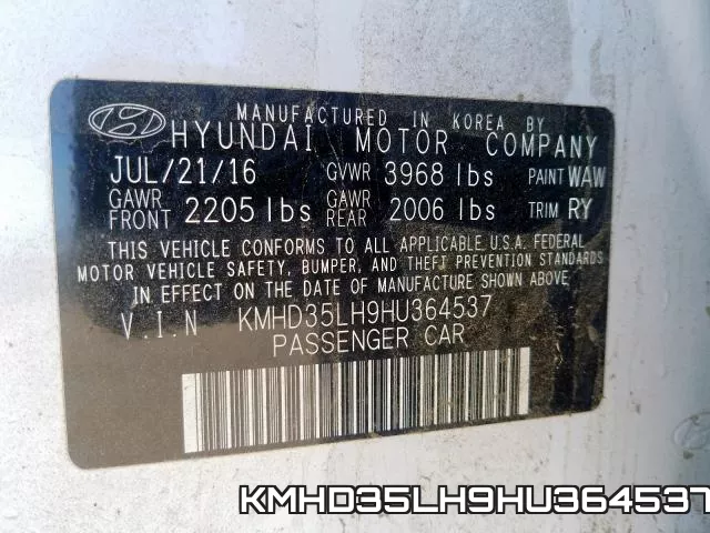 KMHD35LH9HU364537 фото 2