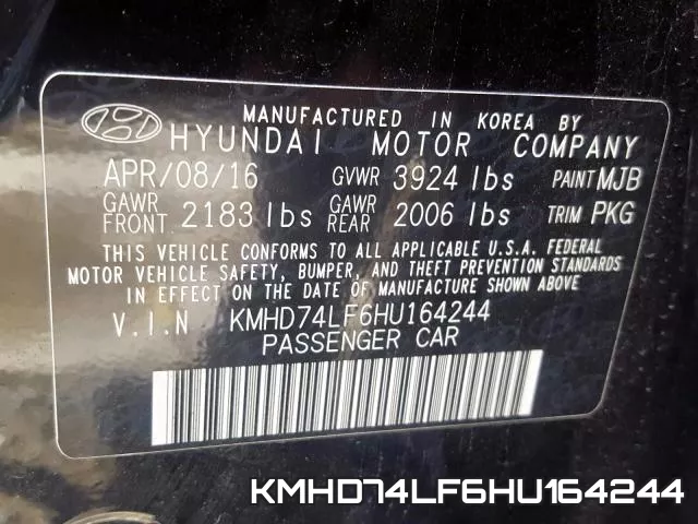 KMHD74LF6HU164244 фото 2