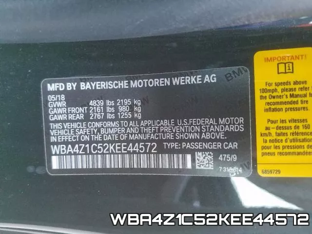 WBA4Z1C52KEE44572 фото 2