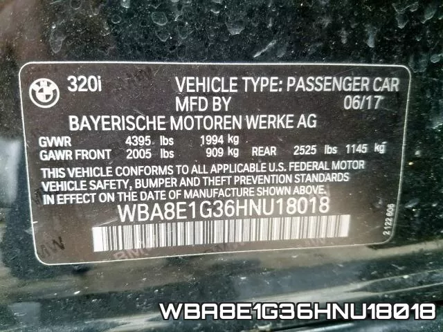 WBA8E1G36HNU18018 фото 2