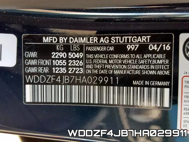 WDDZF4JB7HA029911 фото 2