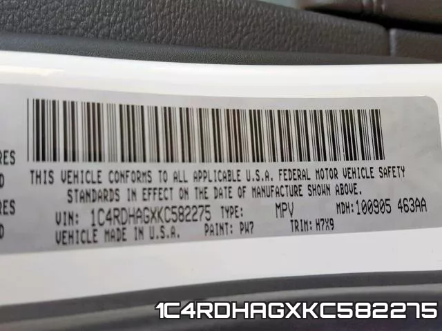 1C4RDHAGXKC582275 фото 2