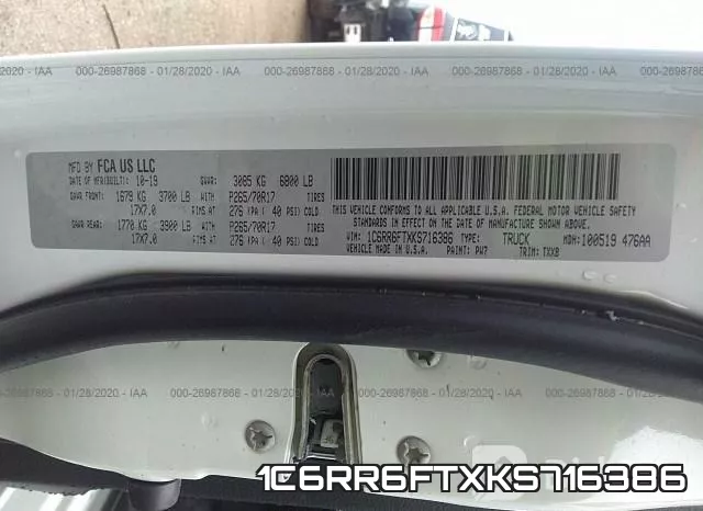 1C6RR6FTXKS716386 фото 10