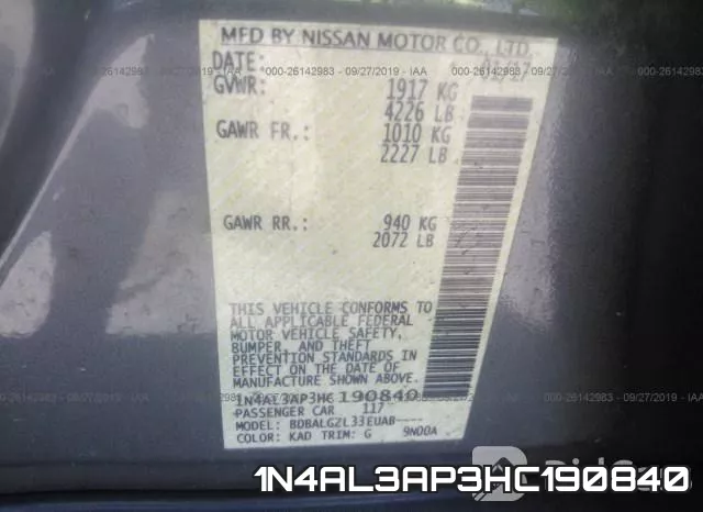 1N4AL3AP3HC190840 фото 8