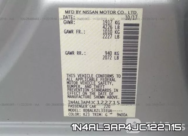 1N4AL3AP4JC122715 фото 7
