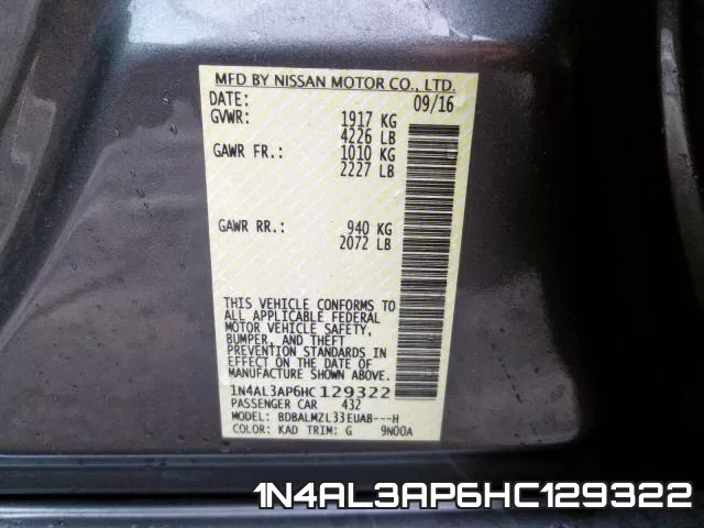 1N4AL3AP6HC129322 фото 2