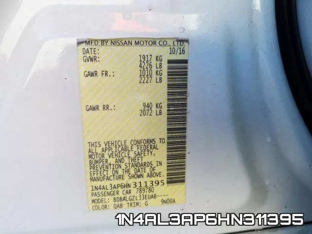 1N4AL3AP6HN311395 фото 2