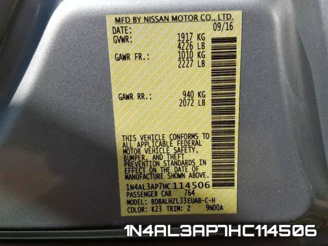 1N4AL3AP7HC114506 фото 2