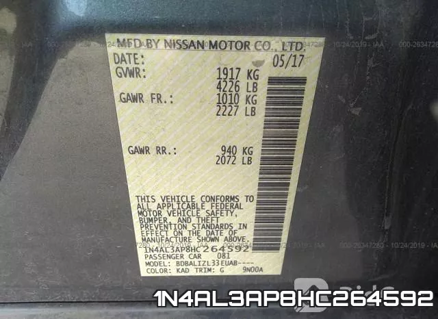 1N4AL3AP8HC264592 фото 9