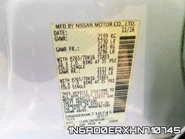 1N6AD0ERXHN710745 фото 2