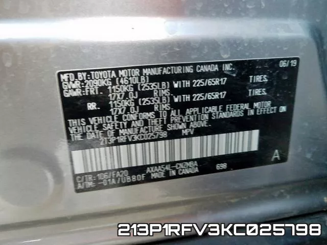 213P1RFV3KC025798 фото 2