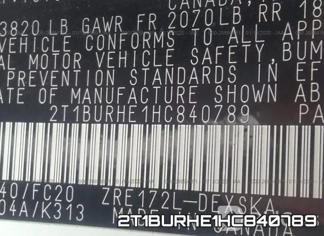 2T1BURHE1HC840789 фото 8