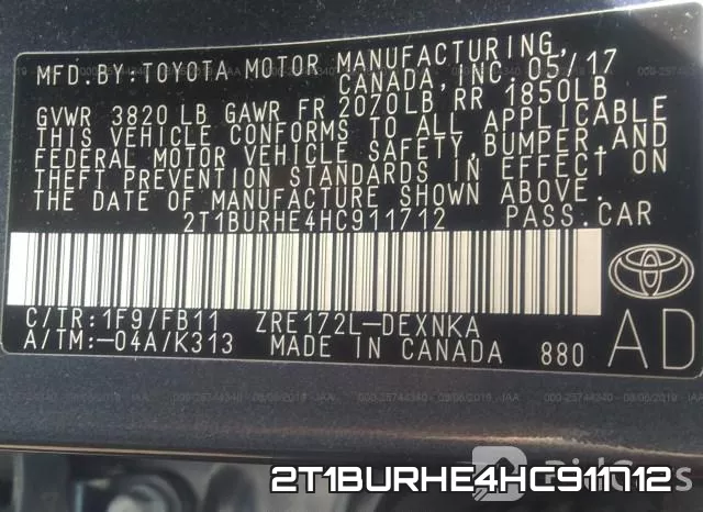 2T1BURHE4HC911712 фото 10