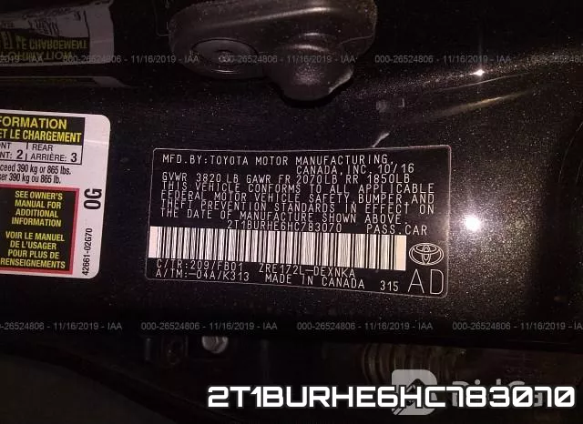 2T1BURHE6HC783070 фото 8
