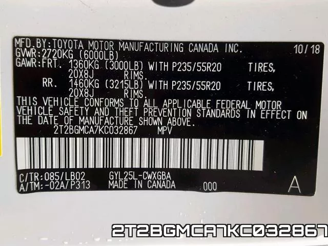 2T2BGMCA7KC032867 фото 2