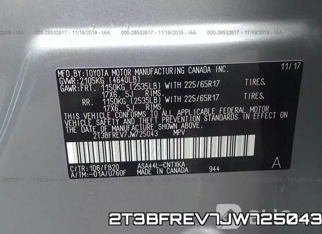 2T3BFREV7JW725043 фото 9