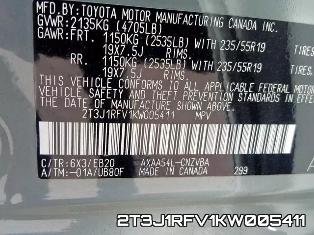 2T3J1RFV1KW005411 фото 2