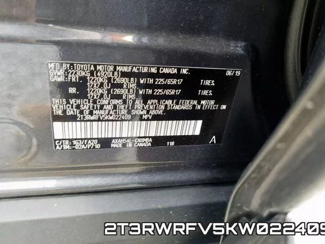 2T3RWRFV5KW022409 фото 2