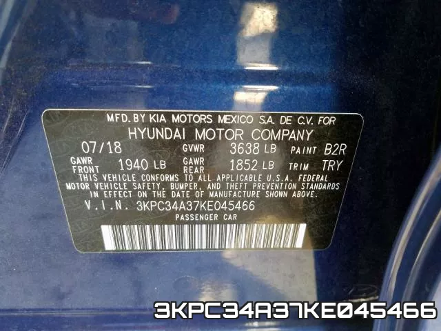 3KPC34A37KE045466 фото 2