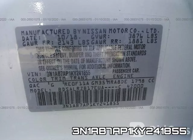 3N1AB7AP1KY241855 фото 9