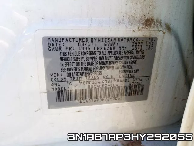 3N1AB7AP3HY292055 фото 2