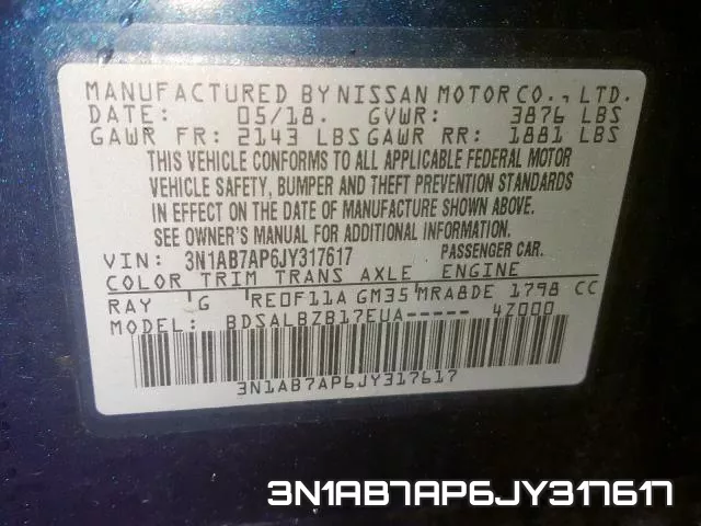 3N1AB7AP6JY317617 фото 2